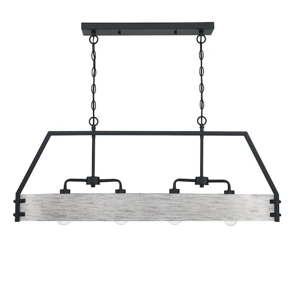 Westinghouse Chandelier 60W 4-Light Callowhill, Matte Black, Antique Ash 6126000 - main